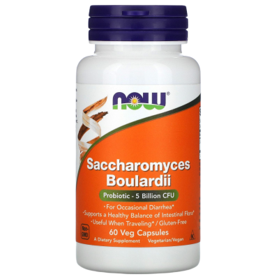 Сахаромицеты Буларди Нау Фудс (Saccharomyces Boulardii Now Foods) 5 млрд КОЕ,60 вегетарианских капсул