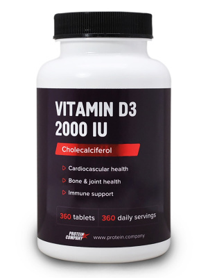 Витамин Д3 Vitamin D3 2000 IU вкус ваниль(Protein Company), 360 таблеток
