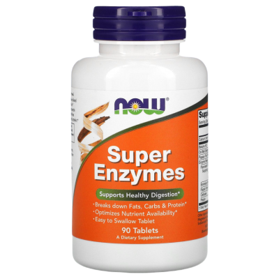 Супер Ферменты, Энзимы Нау Фудс (Super Enzymes Now Foods), 90 таблеток