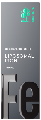 Липосомальное железо (Liposomal Iron Fe) для взрослых и детей, 25 мг, SmartLife, 100 мл