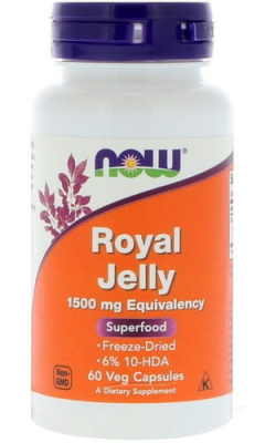 Маточное молочко (Royal Jelly) Now Foods, 1500 мг, 60 капсул