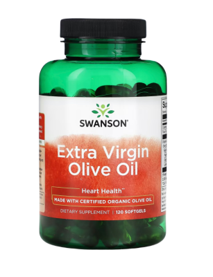 Оливковое масло холодного отжима (Extra Virgin Olive Oil), Swanson, 120 гелевых капсул