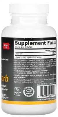 Убихинол (Ubiquinol QH-Absorb) 100 мг, Jarrow Formulas, 120 гелевых капсул