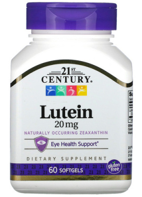 Лютеин 21 Сенчури (Lutein 21st Century), 20 мг, 60 капсул