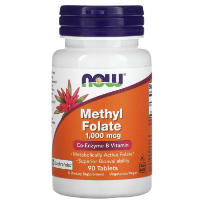 Метилфолат  Нау Фуд (Methyl Folate Now Food), 1000 мкг, 90 таблеток