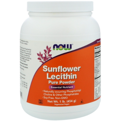 Подсолнечный лецитин (Sunflower Lecithin), чистый порошок, 454 г