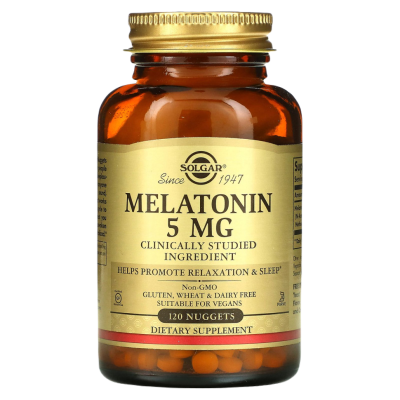 Мелатонин Солгар, 5 мг (Melatonin Solgar, 5 mg), 120 пастилок