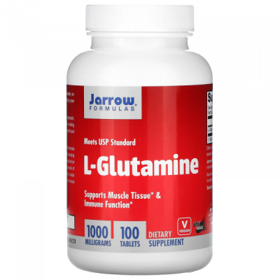L-глютамин (L-Glutamine) 1000 мг, Jarrow Formulas, 100 таблеток