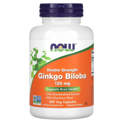 Гинкго билоба (Ginkgo Biloba) двойной концентрации, 120 мг, 200 капсул