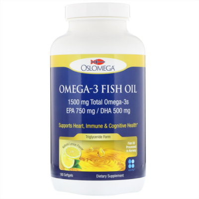 Рыбий жир с жирными кислотами омега-3 для детей Осломега (Oslomega), 60 гелевых капсул