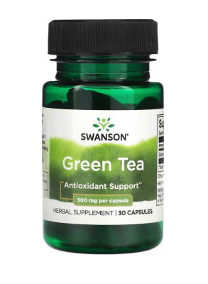 Зеленый чай (Green Tea) 500 мг, Swanson, 30 капсул