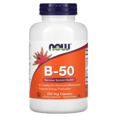 Витамины В-50 Нау Фудс ( Vitamins B-50 Now Foods), 250 капсул