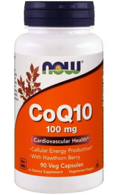 Коэнзим Q10 Now Foods с боярышником (Coenzyme Q10), 100 мг, 90 капсул