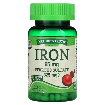 Железо (Iron), 65 мг, Nature's Truth, 120 таблеток покрытых оболочкой