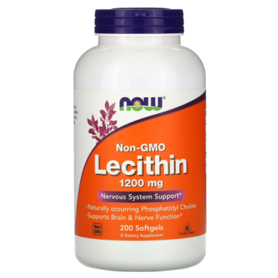 Лецитин (Lecithin) 1200 мг, Now Foods, 200 гелевых капсул