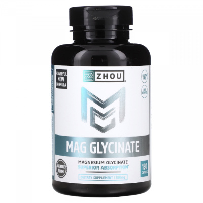 Магний глицинат (Mag Glycinate) Zhou Nutrition, 180 капсул
