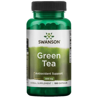 Зеленый чай (Green Tea) 500 мг, Swanson, 100 капсул
