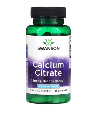 Цитрат кальция (Calcium Citrate) 200 мг, Swanson, 60 капсул