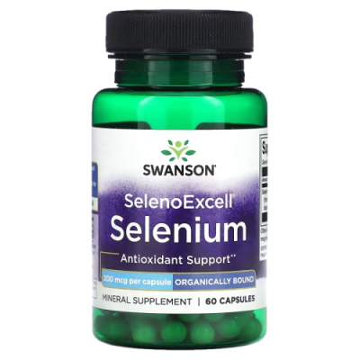 Селен (Selenium) 200 мкг, Swanson, 60 капсул 