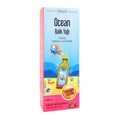 Рыбий жир Омега-3 (Ocean fish oil syrup Оmega-3 tutti-frutti) со вкусом тутти-фрутти , ORZAX, 150 мл