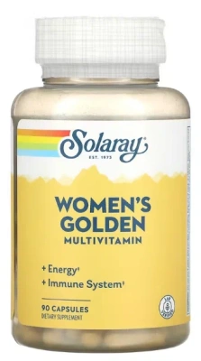 Женские мультивитамины Голден (Women's Golden Multivitamin), Solaray, 90 капсул