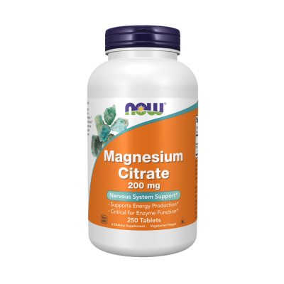 Магний Цитрат (Magnesium Citrate) 200 мг, Now Foods, 250 таблеток