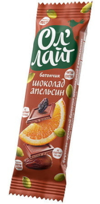 Фруктово-ореховый батончик "Шоколад-Апельсин" Ол Лайт