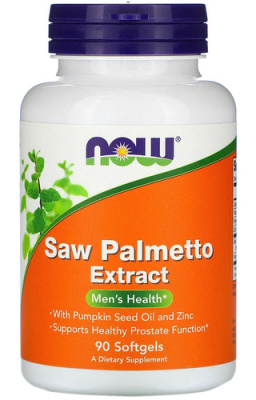 Экстракт пальмы сереноа (Saw Palmetto Extract Berries Now Foods), 160 мг, 90 капсул