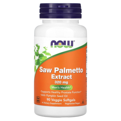 Экстракт ягод пальмы сереноа Нау Фудс (Saw Palmetto Extract Now Foods), 320 мг, 90 капсул