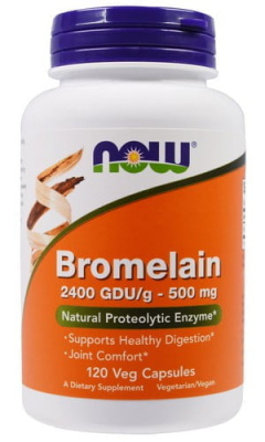 Бромелайн Now Foods (Bromelain), 2400 GDU/g, 500 мг, 120 капсул