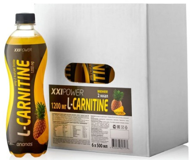 Газированный напиток L-карнитин (ананас) XXI Power, 6х500 мл