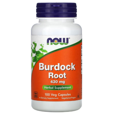 Корень лопуха Нау Фудс (Burdock Root Now Foods), 430 мг, 100 капсул