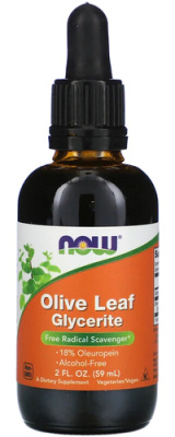 Глицериновый экстракт из листьев оливы Now Foods (Olive Leaf Glycerite Нау Фудс), 59 мл