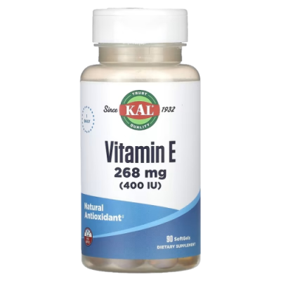 Витамин Е (Vitamin Е) 268 мг, KAL, 90 гелевых капсул