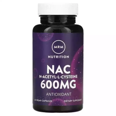 НАК, N-Ацетил-L-цистеин ( NАС N-Acetyl-L-Cysteine), 600 мг, MRM Nutrition, 60 веганских капсул