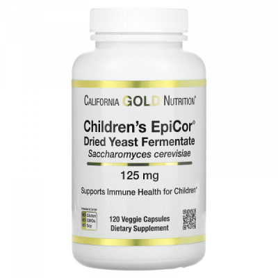 Детский Эпикор (Children's EpiCor), 125 мг, California Gold Nutrition, 120 вегетарианских капсул 