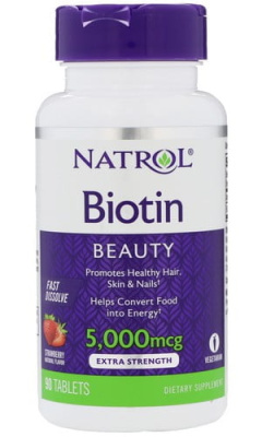 Biotin 5000 mcg Fast Dissolve Natrol (Натрол), 90 таблеток