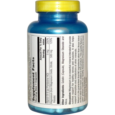 Магний (Magnesium) 500 мг, Nature's Life, 100 капсул