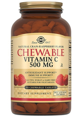 Жевательный витамин С Солгар 500 мг (Chewable Vitamin C Solgar 500 mcg) - 90 таблеток