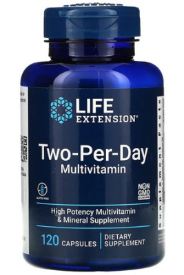 Two-Per-Day Multivitamin Life Extension, 120 капсул