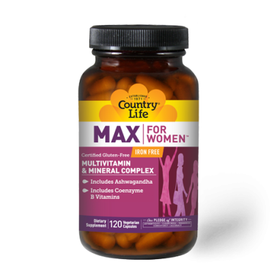 Мультивитаминный и мультиминеральный комплекс для женщин (Max for Women Multivitamin & Mineral Complex), Country Life, 120 вегетарианских капсул