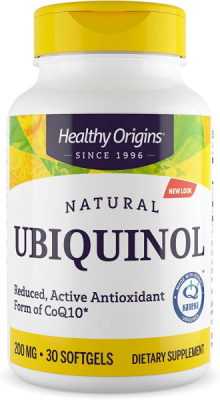 Убихинол (Ubiquinol) 200 мг, Healthy Origins, 30 гелевых капсул   
