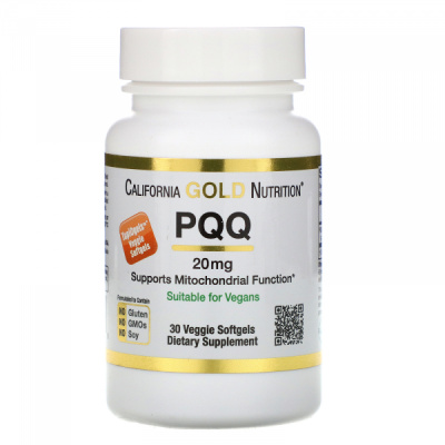 PQQ пирролохинолинхинон California Gold Nutrition (Калифорния Голд Нутришн), 20 мг, 30 капсул