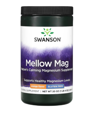 Магниевый напиток Меллоу Маг (Mellow Mag), апельсин, Swanson, 554 грамма (20 унций)