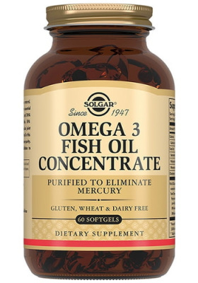 Концентрат рыбьего жира Омега-3 Солгар (Omega 3 Fish Oil Concentrate Solgar) - 60 капсул