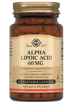 Альфа-липоевая кислота Солгар (Alpha Lipoic Acid Solgar) - 30 капсул
