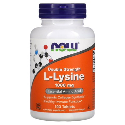 L-Лизин Нау Фудс(L-Lysine Now Foods), 1000 мг, 100 таблеток