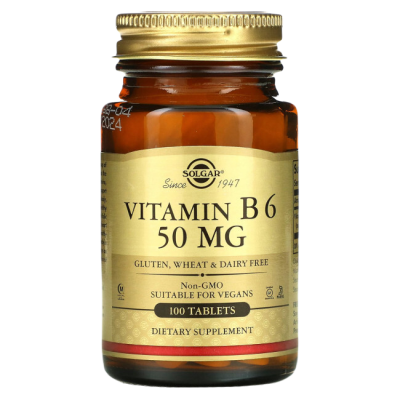 Витамин В6 Солгар (Vitamin B6 Solgar), 50 мг, 100 таблеток