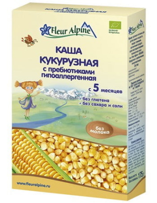 Каша кукурузная с пребиотиками гипоаллергенная, для детей с 5 месяцев Fleur Alpine (Флер Альпин)
