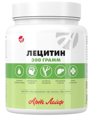 Лецитин (100% натуральный, без добавок) Арт Лайф, 300 г